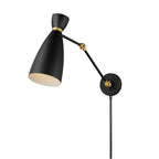 Maxim Lighting 11300BKSBR Black,Satin Brass Carillon Articulating Wall Sconce Image 1