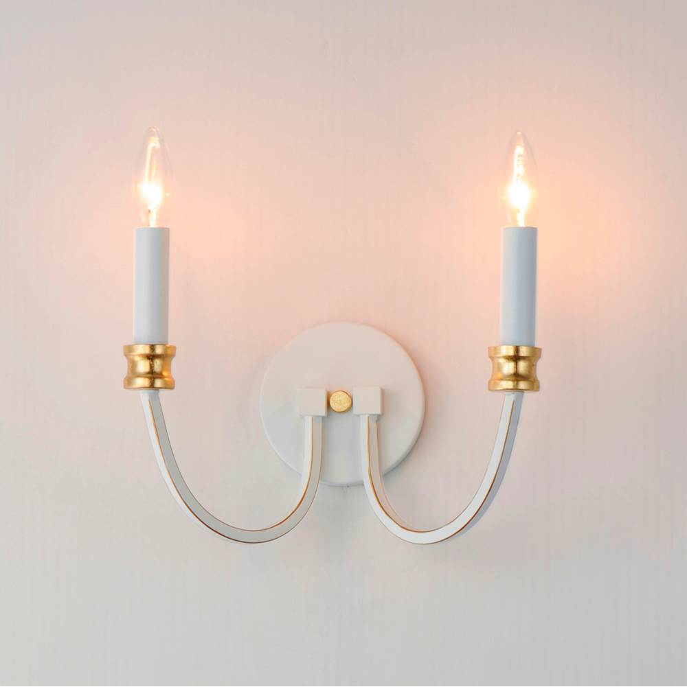 Maxim Lighting 11372WWTGL Weathered White,Gold Lead Charlton 2-light Wall Sconce Image 3