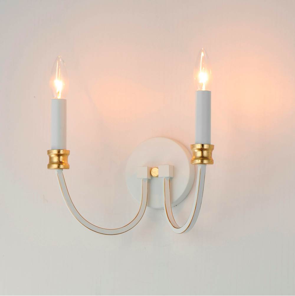 Maxim Lighting 11372WWTGL Weathered White,Gold Lead Charlton 2-light Wall Sconce Image 2