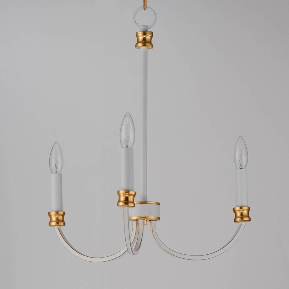 Maxim Lighting 11373WWTGL Weathered White,Gold Lead Charlton 3-light Chandelier Image 3