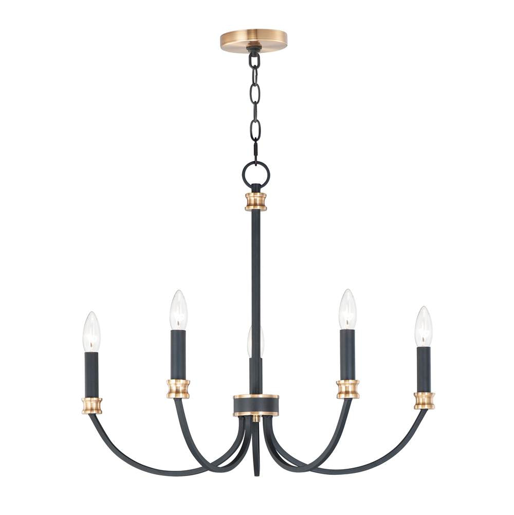 Maxim Lighting 11375BKAB Black,Antique Brass Charlton 5-light Chandelier Image 1