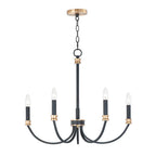 Maxim Lighting 11375BKAB Black,Antique Brass Charlton 5-light Chandelier Image 1