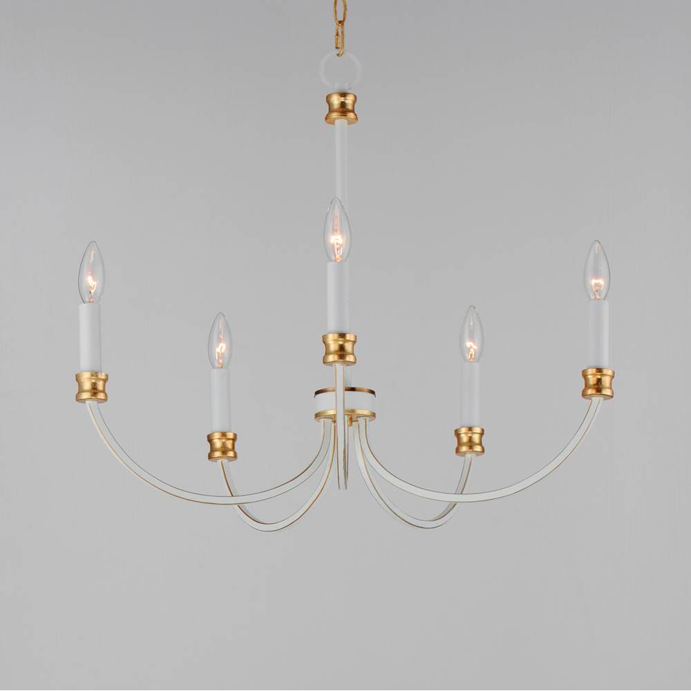 Maxim Lighting 11375WWTGL Weathered White,Gold Lead Charlton 5-light Chandelier Image 3