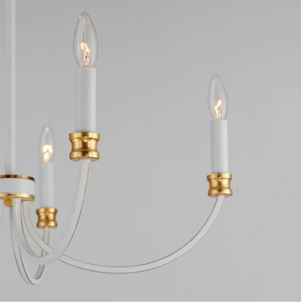 Maxim Lighting 11375WWTGL Weathered White,Gold Lead Charlton 5-light Chandelier Image 2