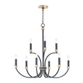 Maxim Lighting 11377BKAB Black,Antique Brass Charlton 9-light Chandelier Image 1