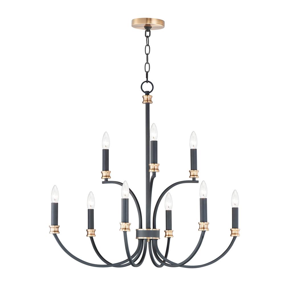 Maxim Lighting 11377BKAB Black,Antique Brass Charlton 9-light Chandelier Image 1