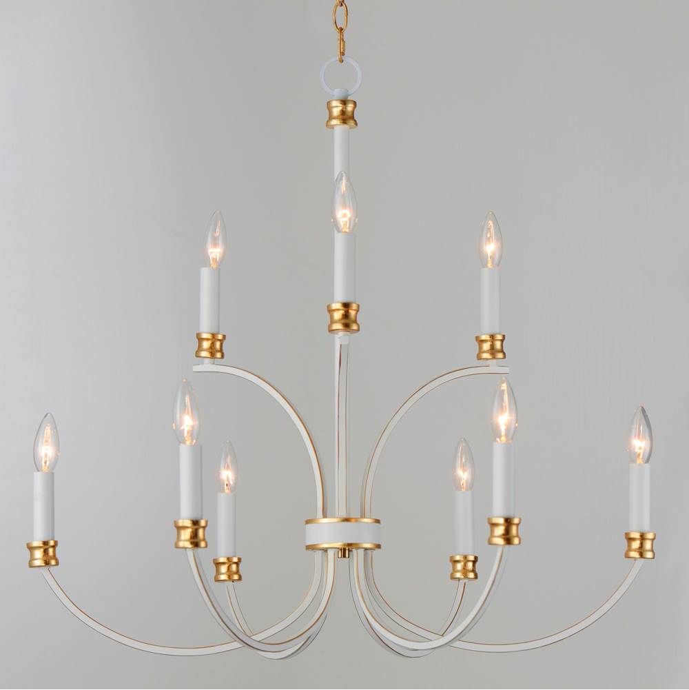 Maxim Lighting 11377WWTGL Weathered White,Gold Lead Charlton 9-light Chandelier Image 3