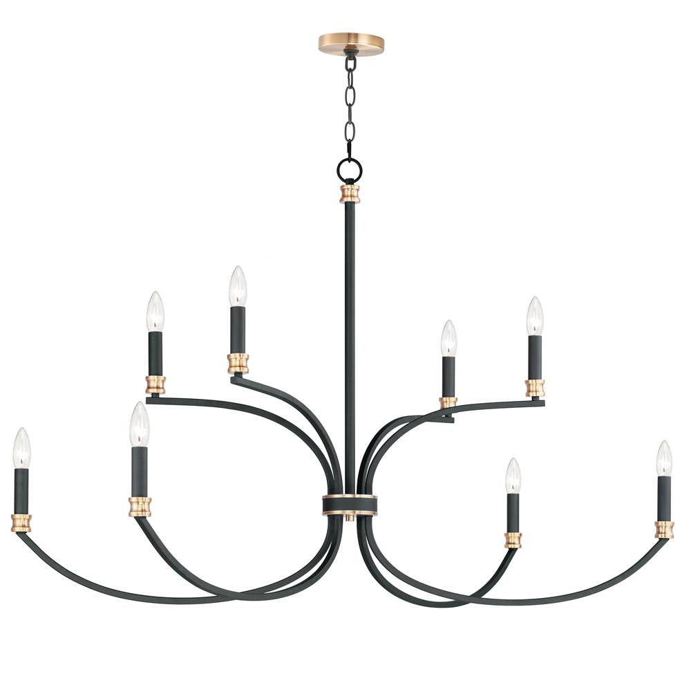 Maxim Lighting 11378BKAB Black,Antique Brass Charlton 8-light Chandelier Image 1