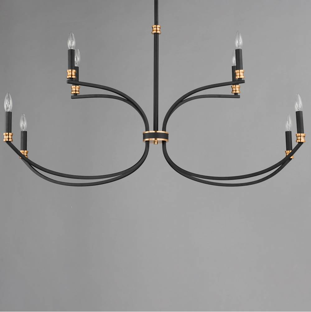 Maxim Lighting 11378BKAB Black,Antique Brass Charlton 8-light Chandelier Image 3