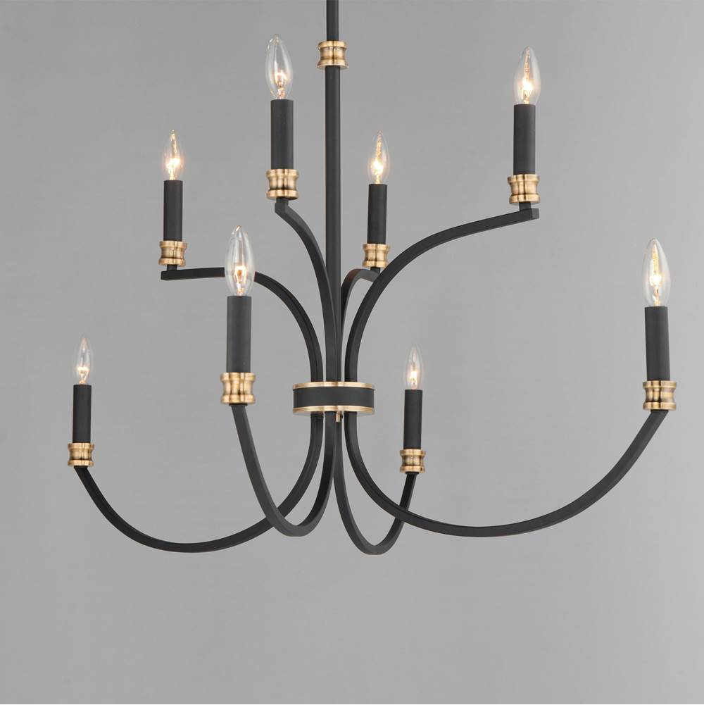 Maxim Lighting 11378BKAB Black,Antique Brass Charlton 8-light Chandelier Image 2