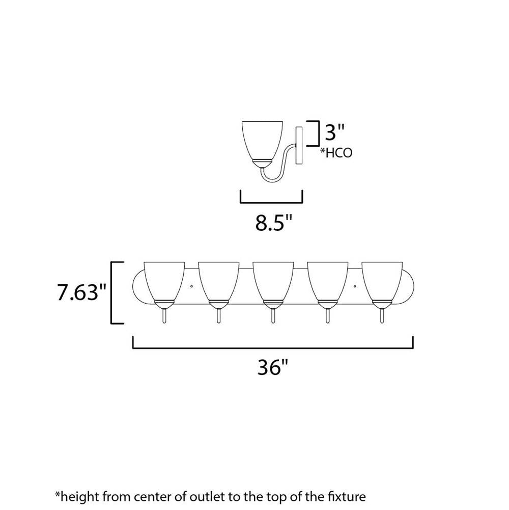 Maxim Lighting 11385FTPC Polished Chrome Axis 5-light Strip Bath Vanity Image 2