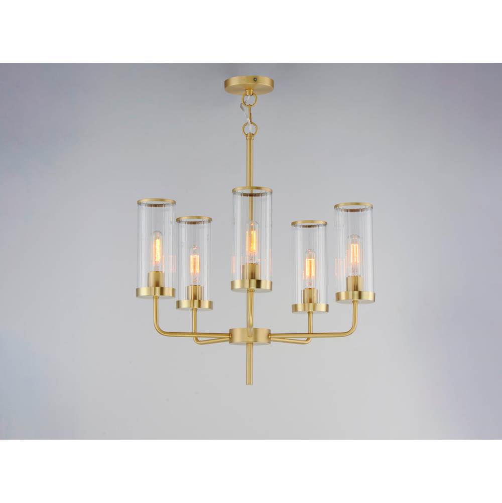 Maxim Lighting 11475CRSBR Satin Brass Crosby 5-light Chandelier Image 3
