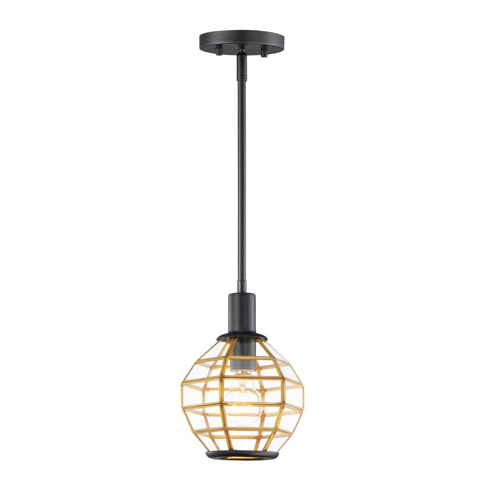 Maxim Lighting 11541BKBUB Black,Burnished Brass Heirloom 1-light Mini Pendant Image 1