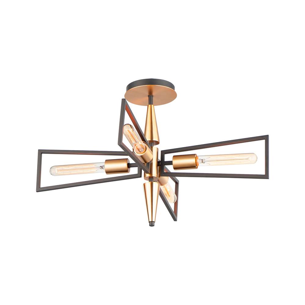Maxim Lighting 11650BKSBR  Wings 4-light Flush Mount Image 1