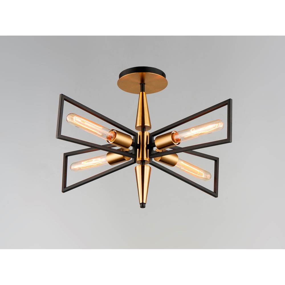 Maxim Lighting 11650BKSBR  Wings 4-light Flush Mount Image 3