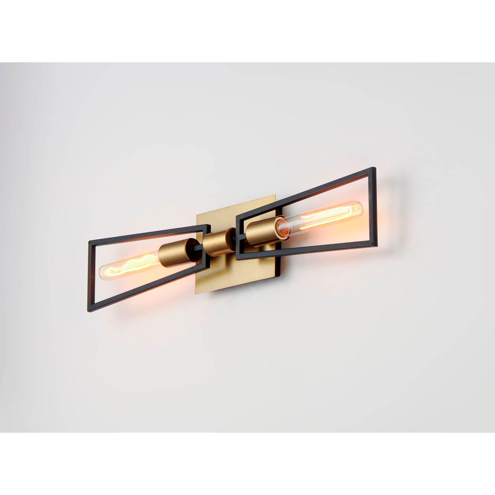Maxim Lighting 11652BKSBR  Wings 2-light Wall Sconce Image 3