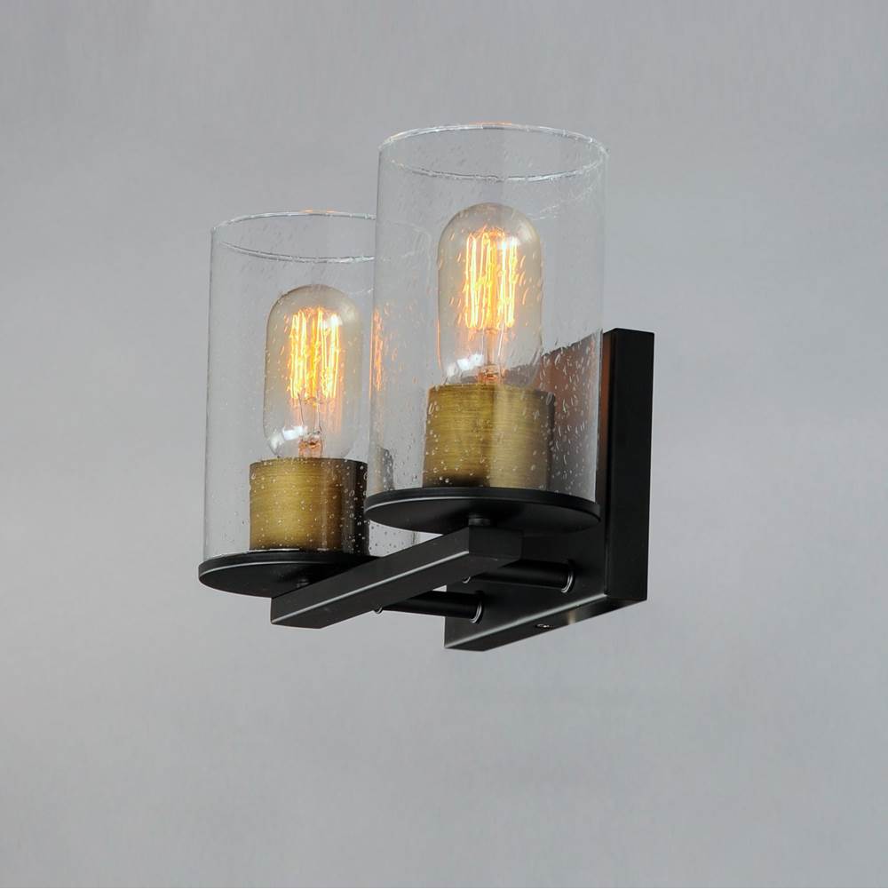 Maxim Lighting 11842CDABBK Antique Brass,Black Sleek 2-light Bath Vanity Image 4