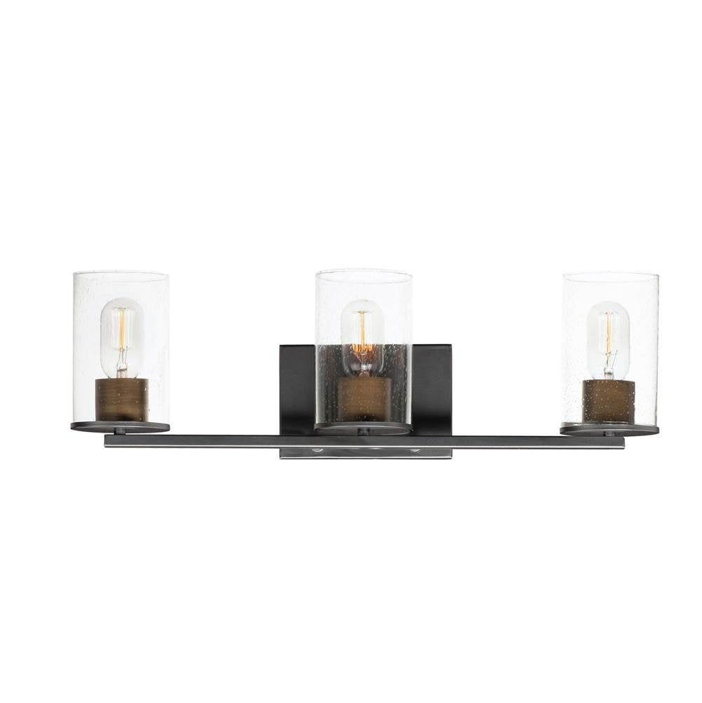 Maxim Lighting 11843CDABBK Antique Brass,Black Sleek 3-light Bath Vanity Image 1