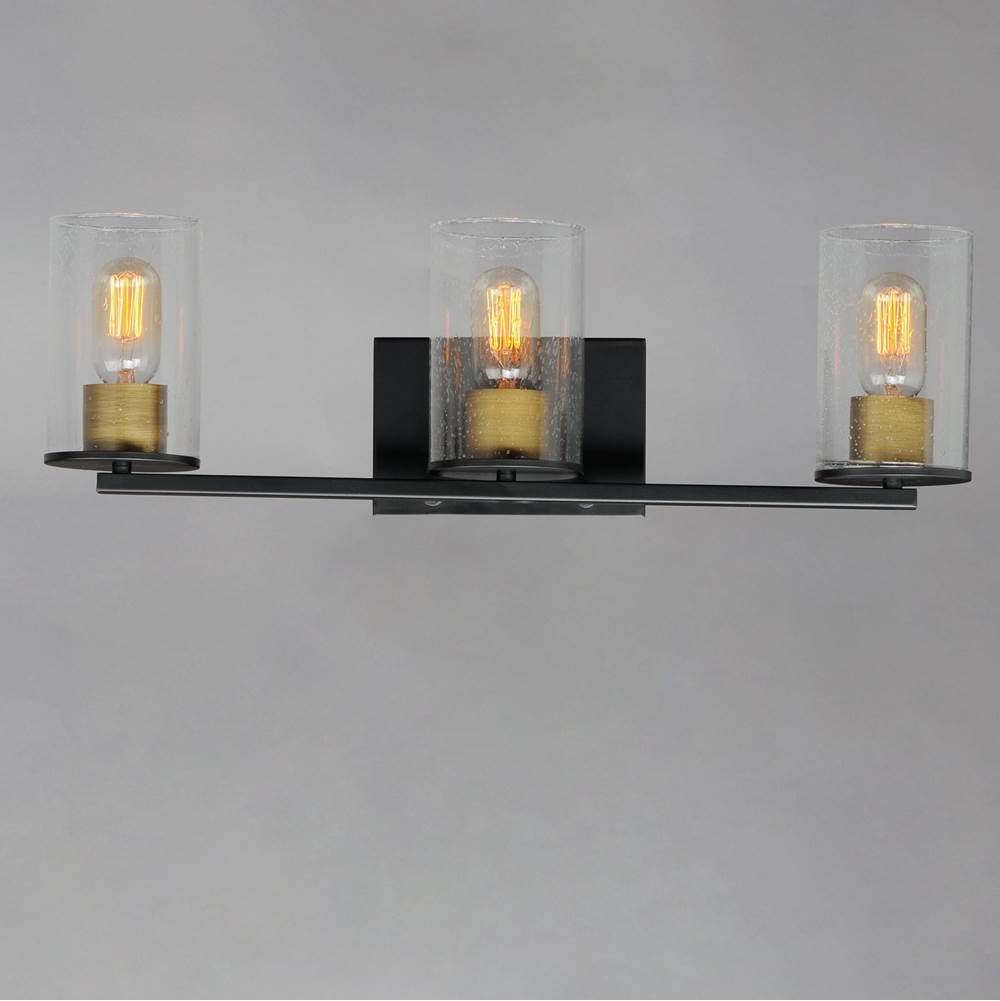Maxim Lighting 11843CDABBK Antique Brass,Black Sleek 3-light Bath Vanity Image 4