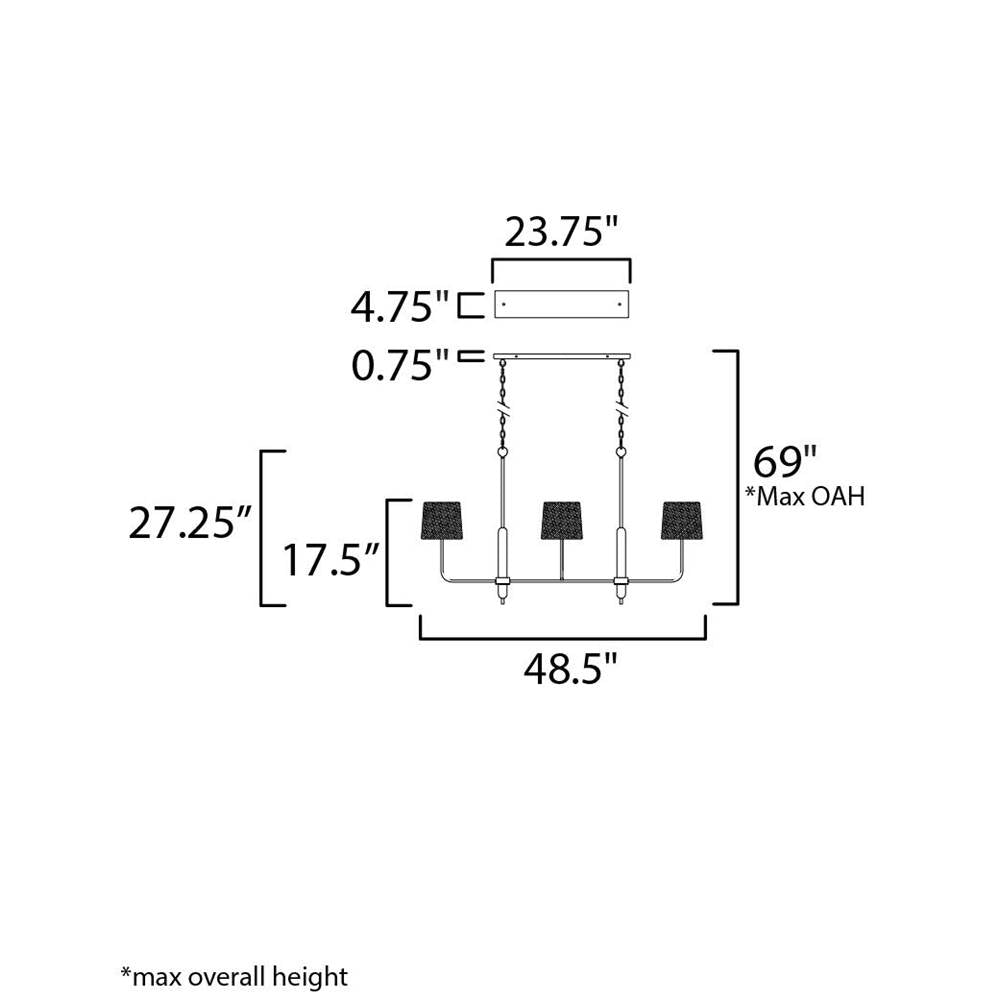 Maxim Lighting 11867OFNWD Natural Wood Bozeman 7-light Linear Chandelier Image 2