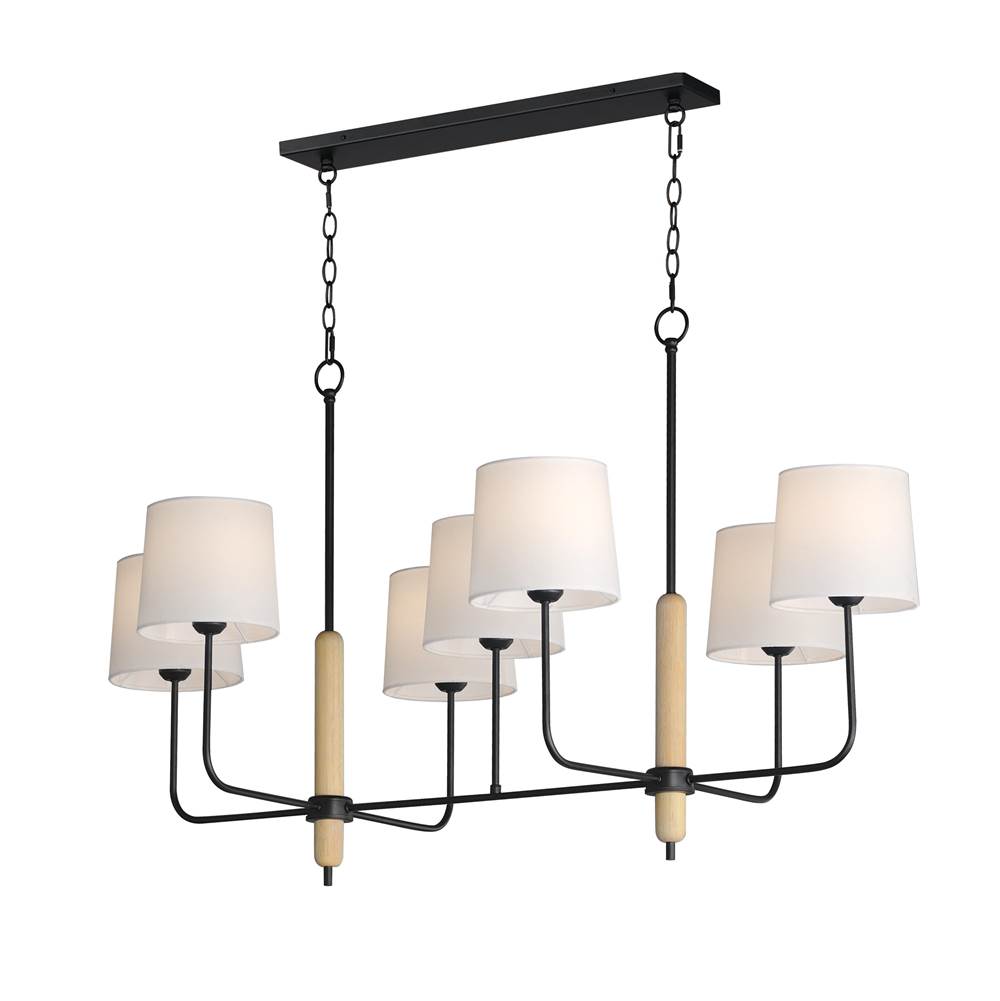 Maxim Lighting 11867OFNWD Natural Wood Bozeman 7-light Linear Chandelier Image 1