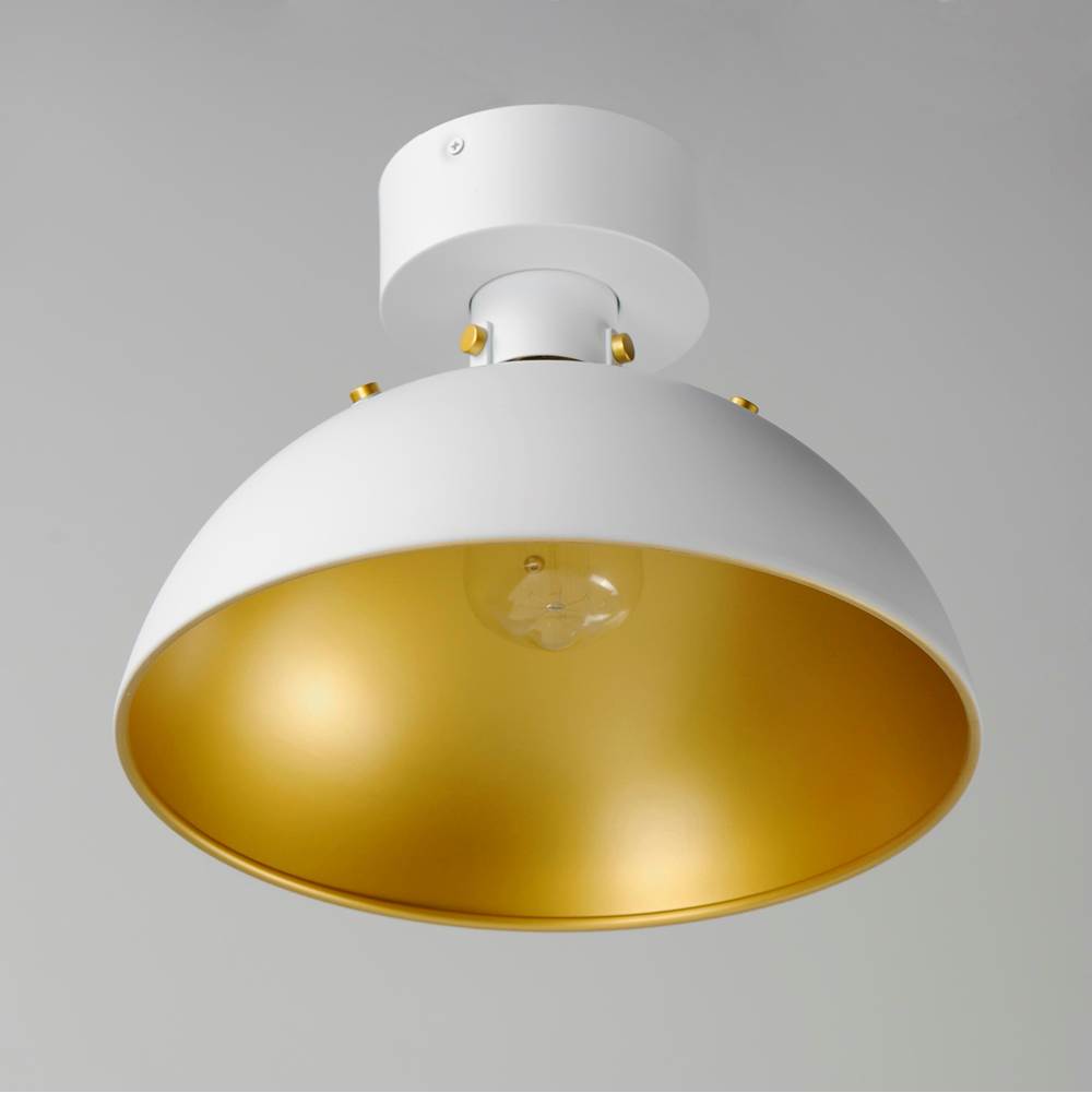Maxim Lighting 12040WTSBR White,Satin Brass Dawn Flush Mount Image 3