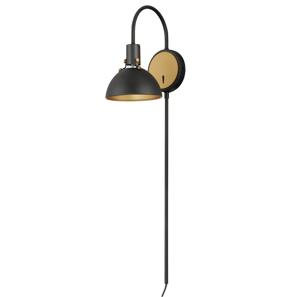 Maxim Lighting 12041ABBK Antique Brass,Black Dawn Pin Up Wall Sconce Image 1