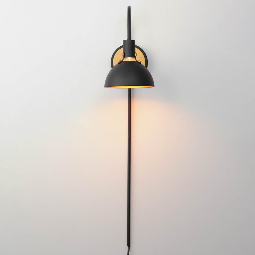 Maxim Lighting 12041ABBK Antique Brass,Black Dawn Pin Up Wall Sconce Image 3
