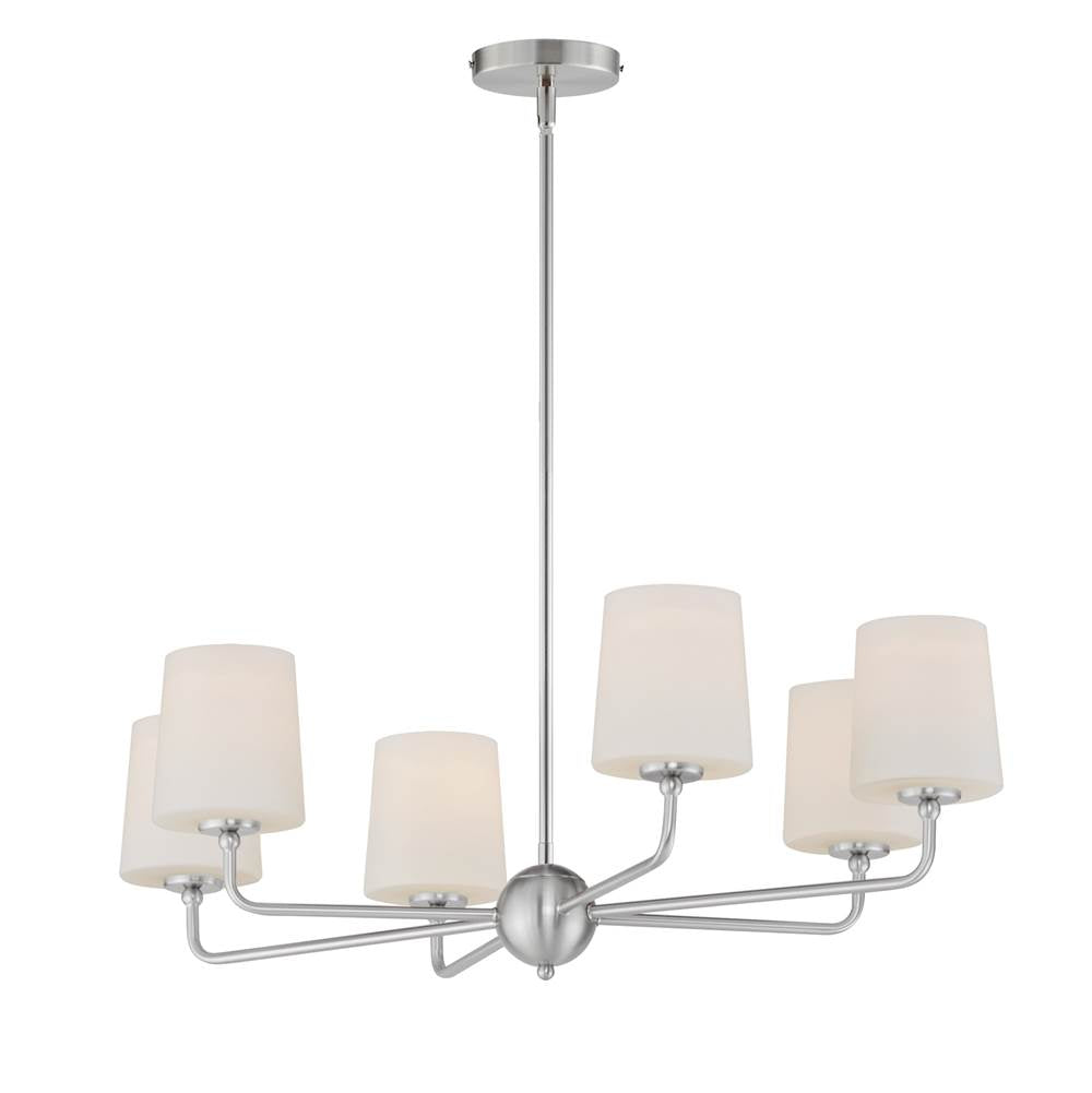 Maxim Lighting 12096SWSN Satin Nickel Bristol 6-light Chandelier Image 1