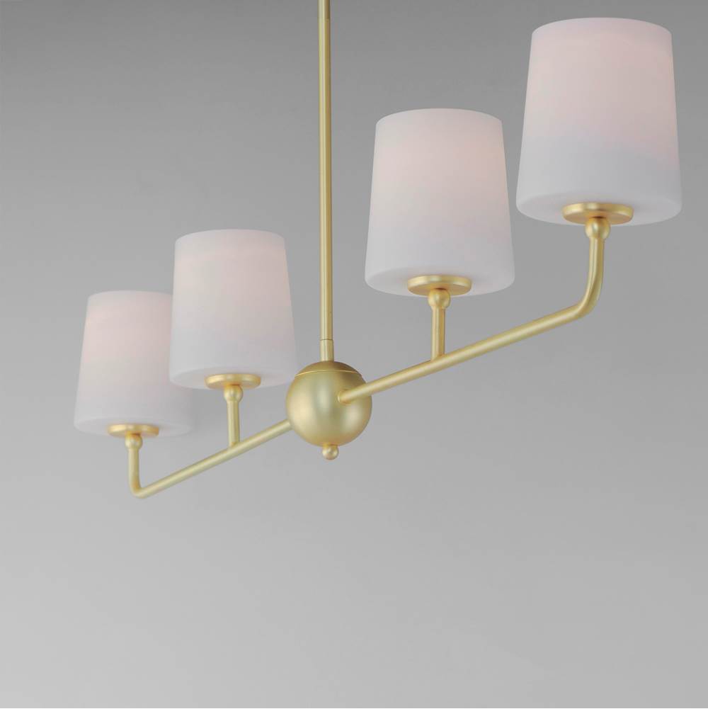 Maxim Lighting 12097SWSBR Satin Brass Bristol 4-light Linear Chandelier Image 2