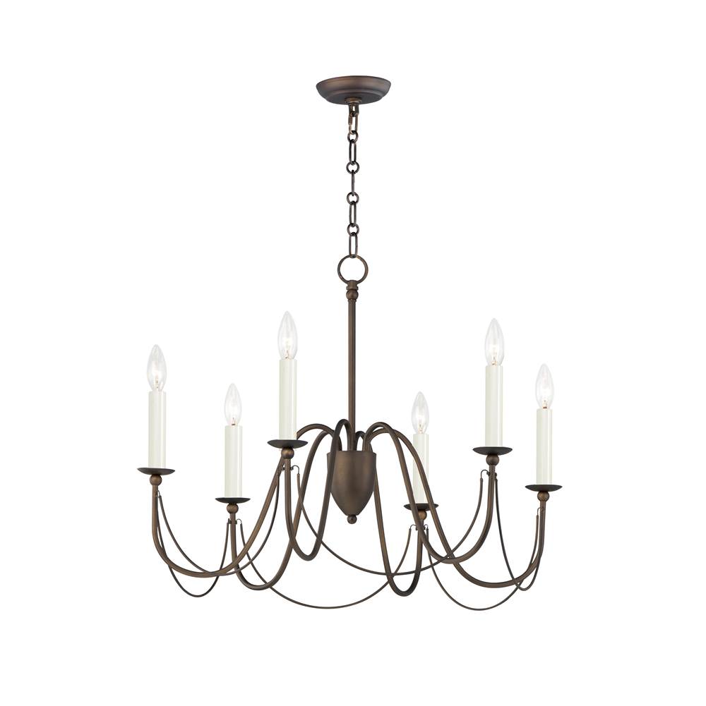 Maxim Lighting 12166CHB Chestnut Bronze Plumette 6-light Chandelier Image 1