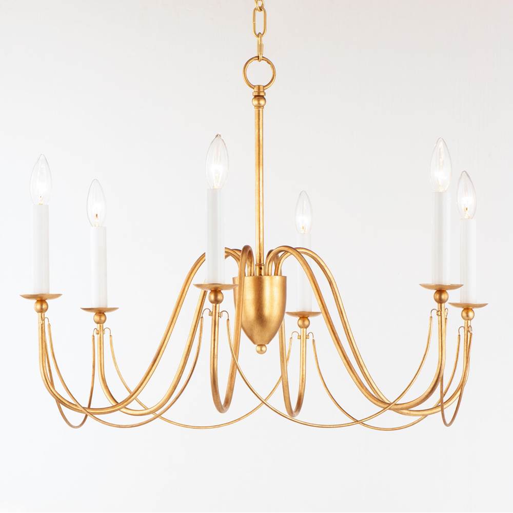 Maxim Lighting 12166GL Gold Leaf Plumette 6-light Chandelier Image 2