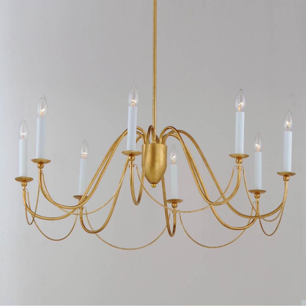 Maxim Lighting 12168GL Gold Leaf Plumette 8-light Chandelier Image 2