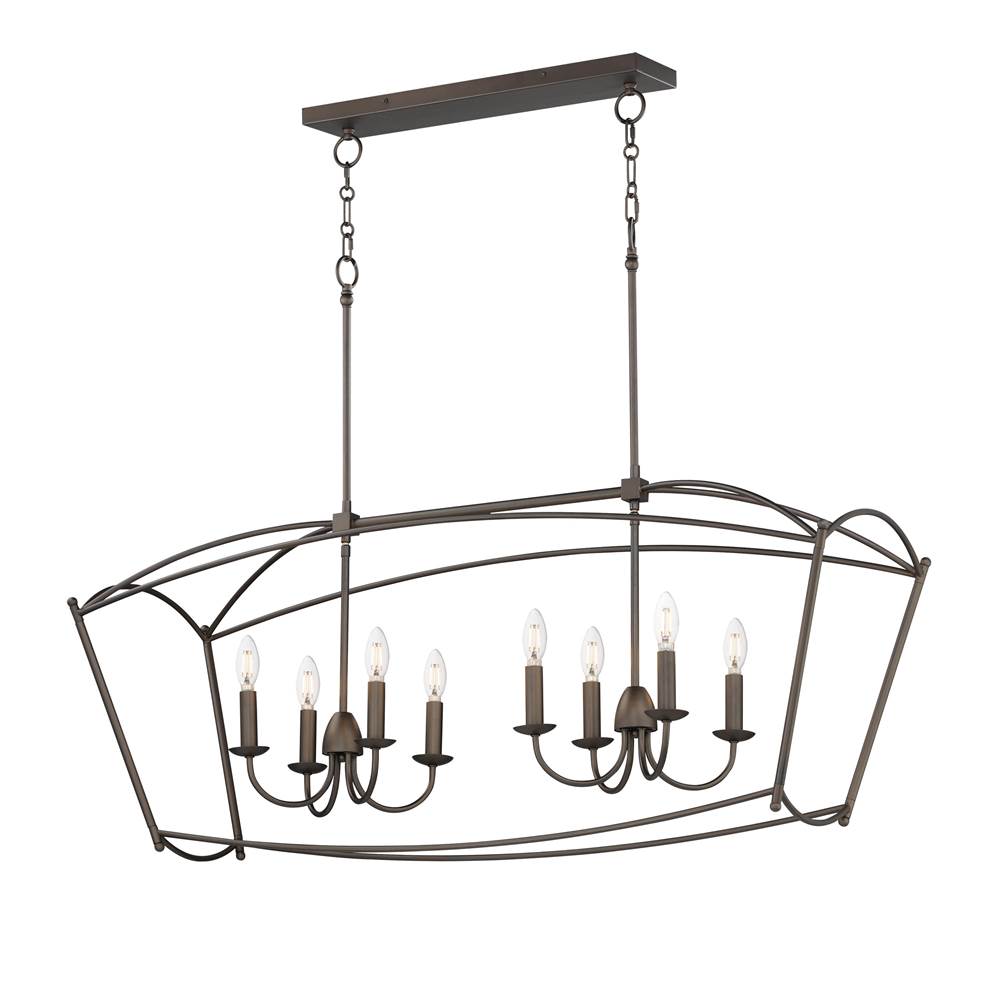 Maxim Lighting 12169CHB Chestnut Bronze Plumette 8-light Linear Pendant Image 1