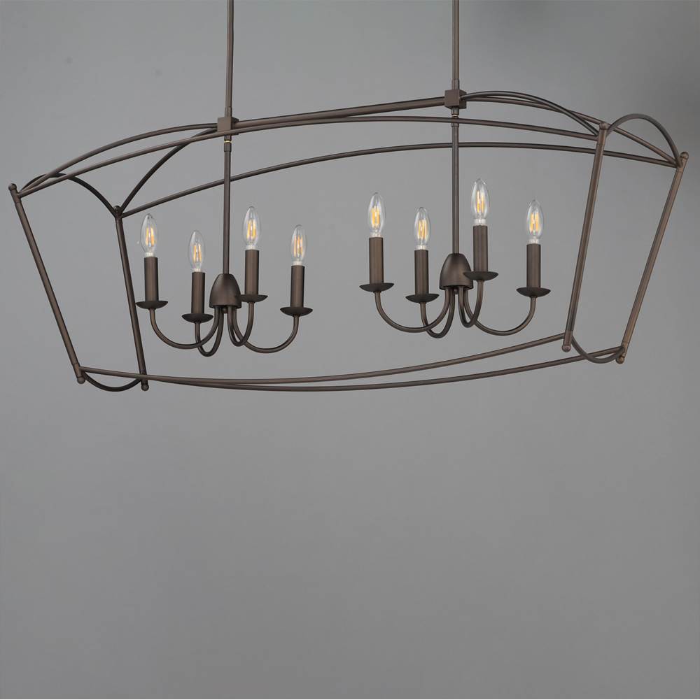 Maxim Lighting 12169CHB Chestnut Bronze Plumette 8-light Linear Pendant Image 3