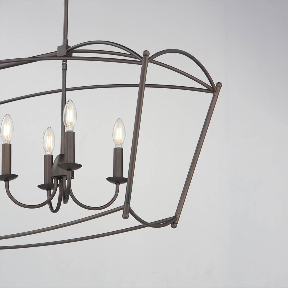Maxim Lighting 12169CHB Chestnut Bronze Plumette 8-light Linear Pendant Image 2
