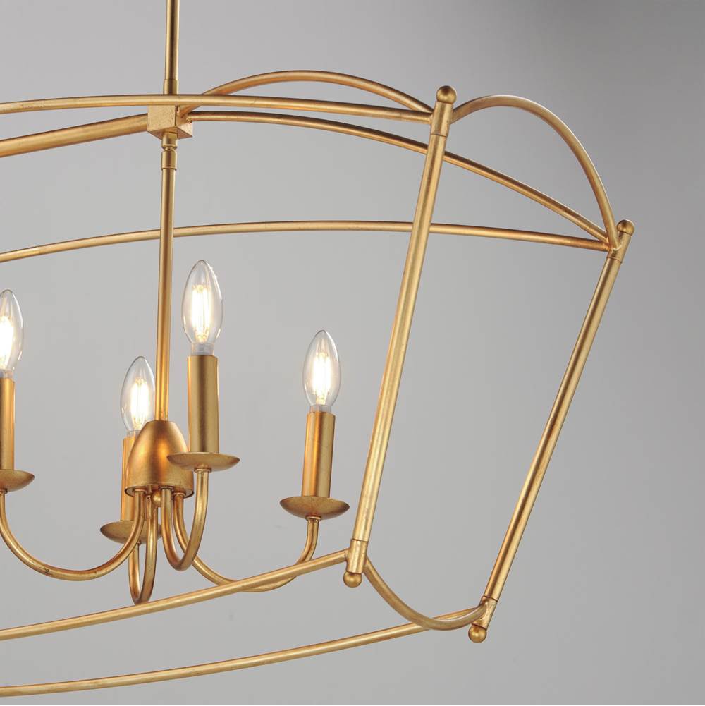 Maxim Lighting 12169GL Gold Leaf Plumette 8-light Linear Pendant Image 2