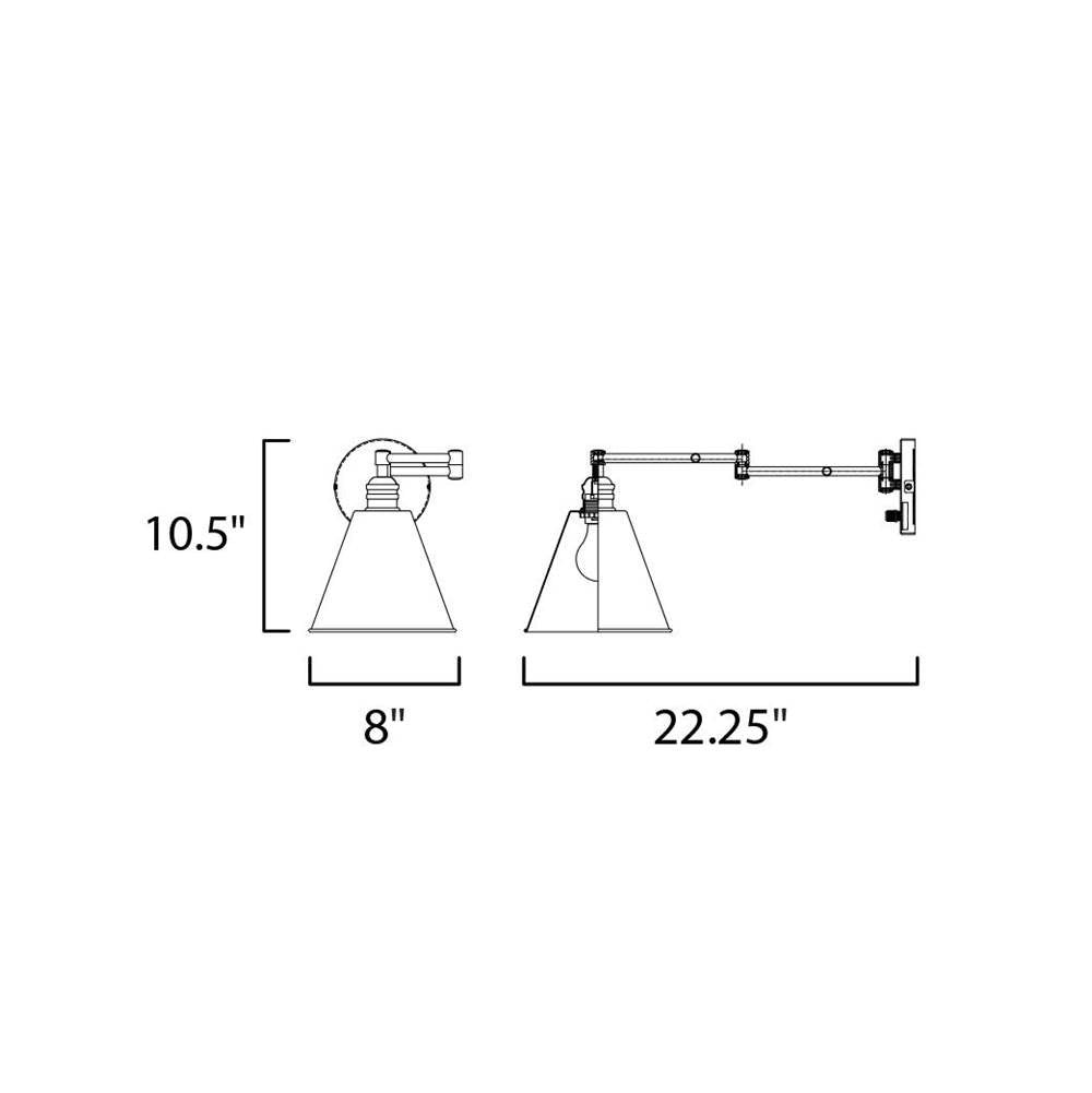 Maxim Lighting Library 1-light Wall Sconce Horizontal Swing Arm