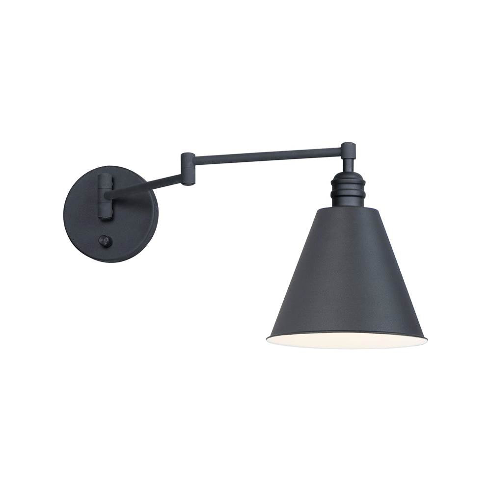 Maxim Lighting 12220BK Black Library 1-light Wall Sconce Horizontal Swing Arm Image 1