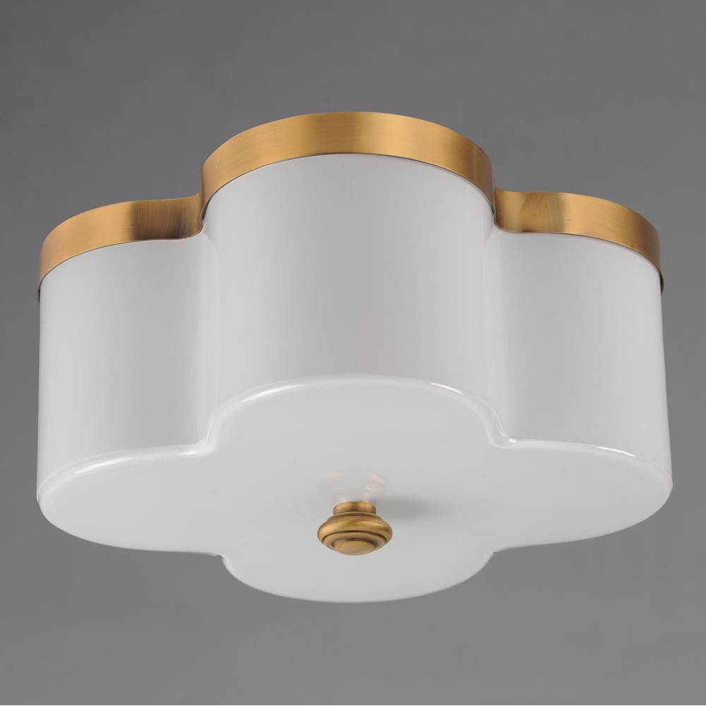 Maxim Lighting 12240WTNAB Natural Aged Brass Clover 2-light Flush Mount Image 3
