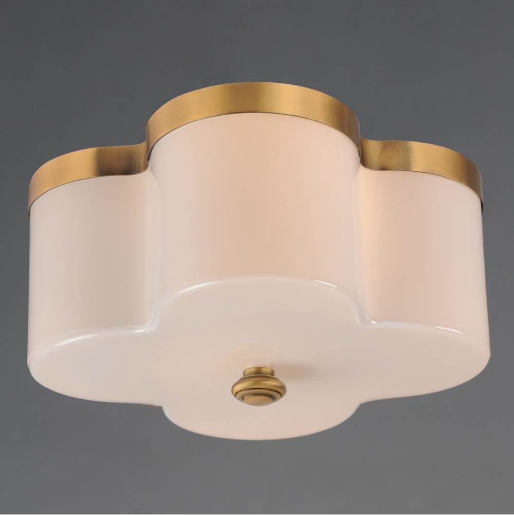 Maxim Lighting 12240WTNAB Natural Aged Brass Clover 2-light Flush Mount Image 2