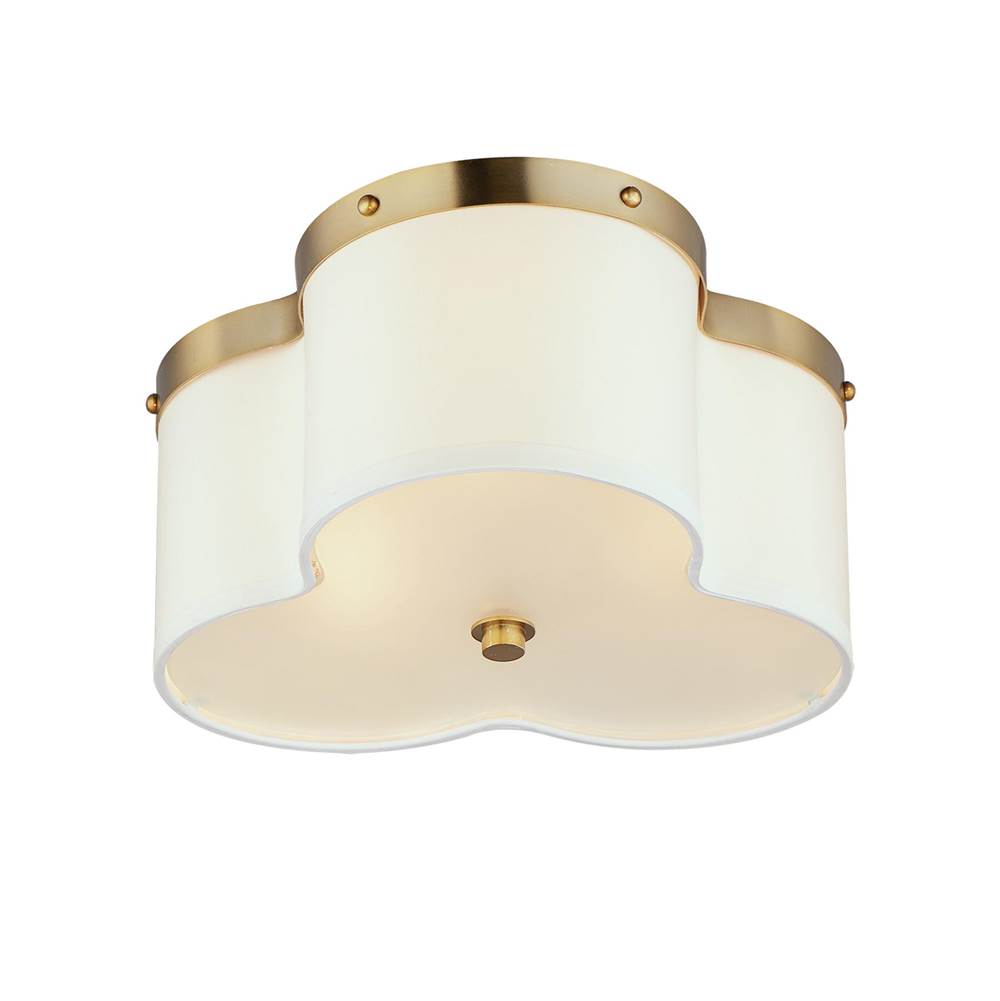 Maxim Lighting 12243OFSBR Satin Brass Clover 3-light Flush Mount Image 1