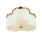 Maxim Lighting 12243OFSBR Satin Brass Clover 3-light Flush Mount Image 1