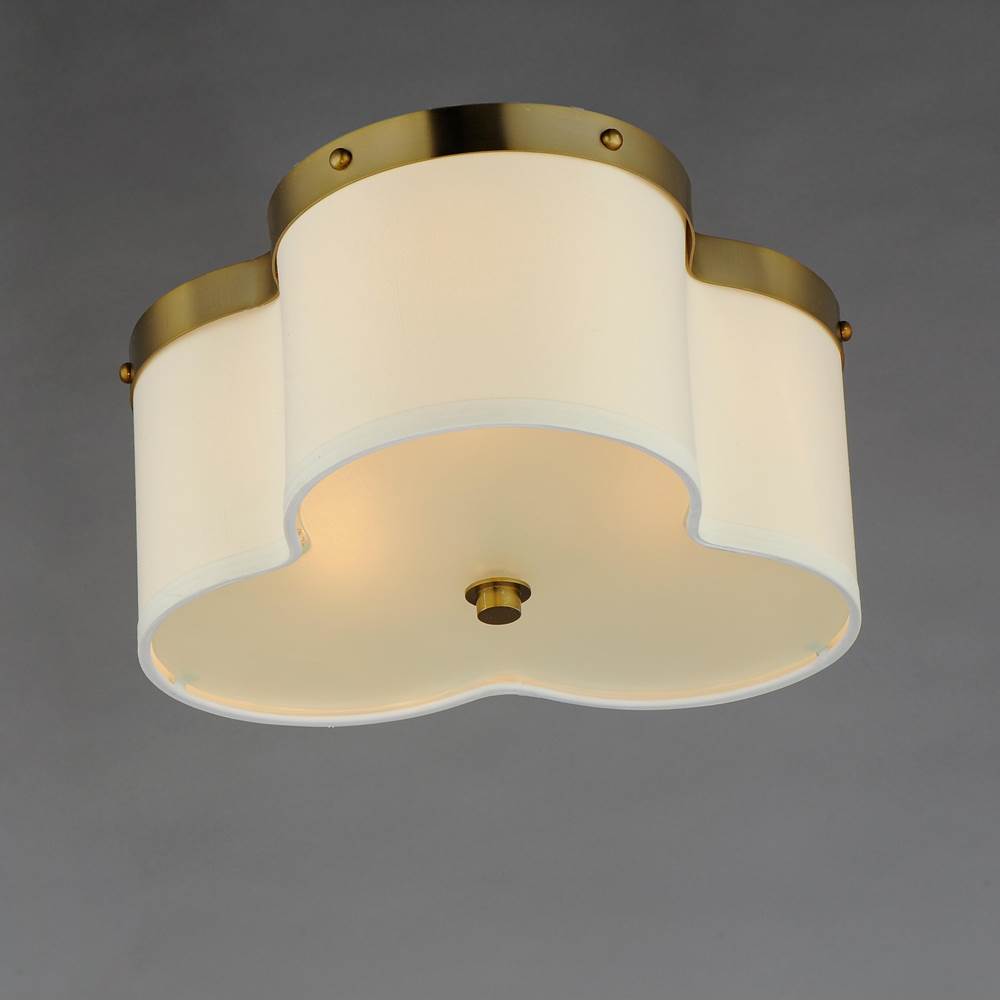 Maxim Lighting 12243OFSBR Satin Brass Clover 3-light Flush Mount Image 3