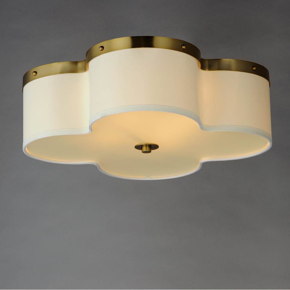Maxim Lighting 12244OFSBR Satin Brass Clover 4-light Flush Mount Image 4