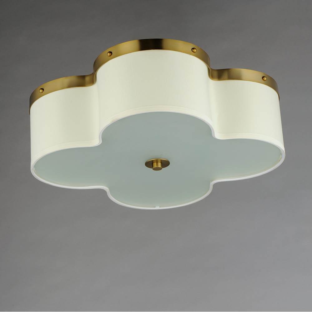 Maxim Lighting 12244OFSBR Satin Brass Clover 4-light Flush Mount Image 3