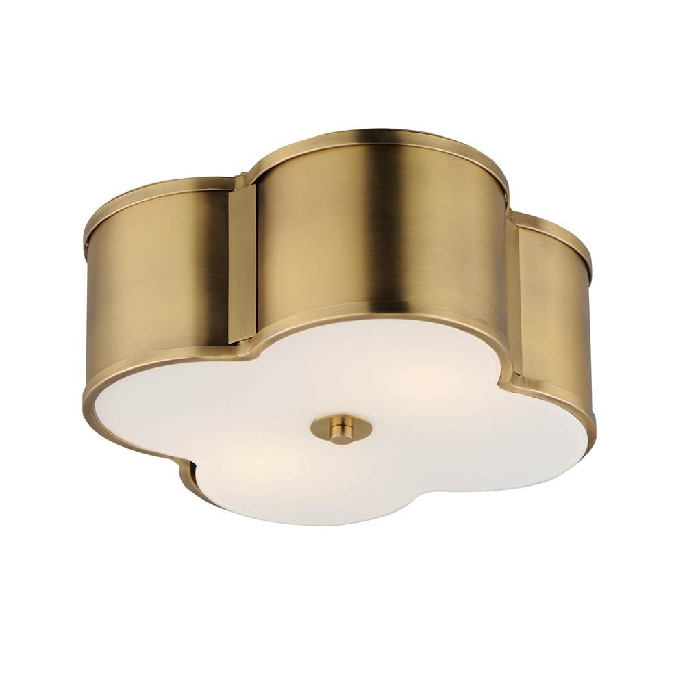 Maxim Lighting 12247WTNAB Natural Aged Brass Clover 2-light Flush Mount Image 1