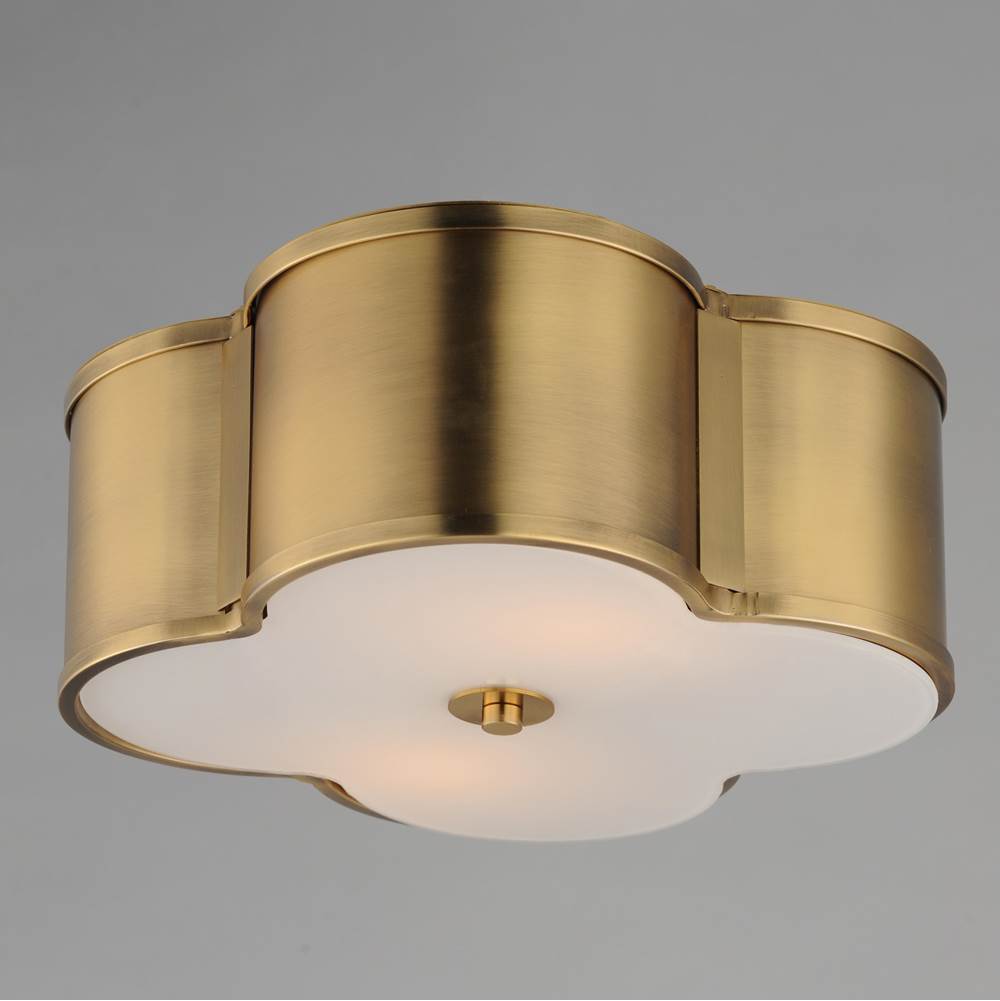 Maxim Lighting 12247WTNAB Natural Aged Brass Clover 2-light Flush Mount Image 3