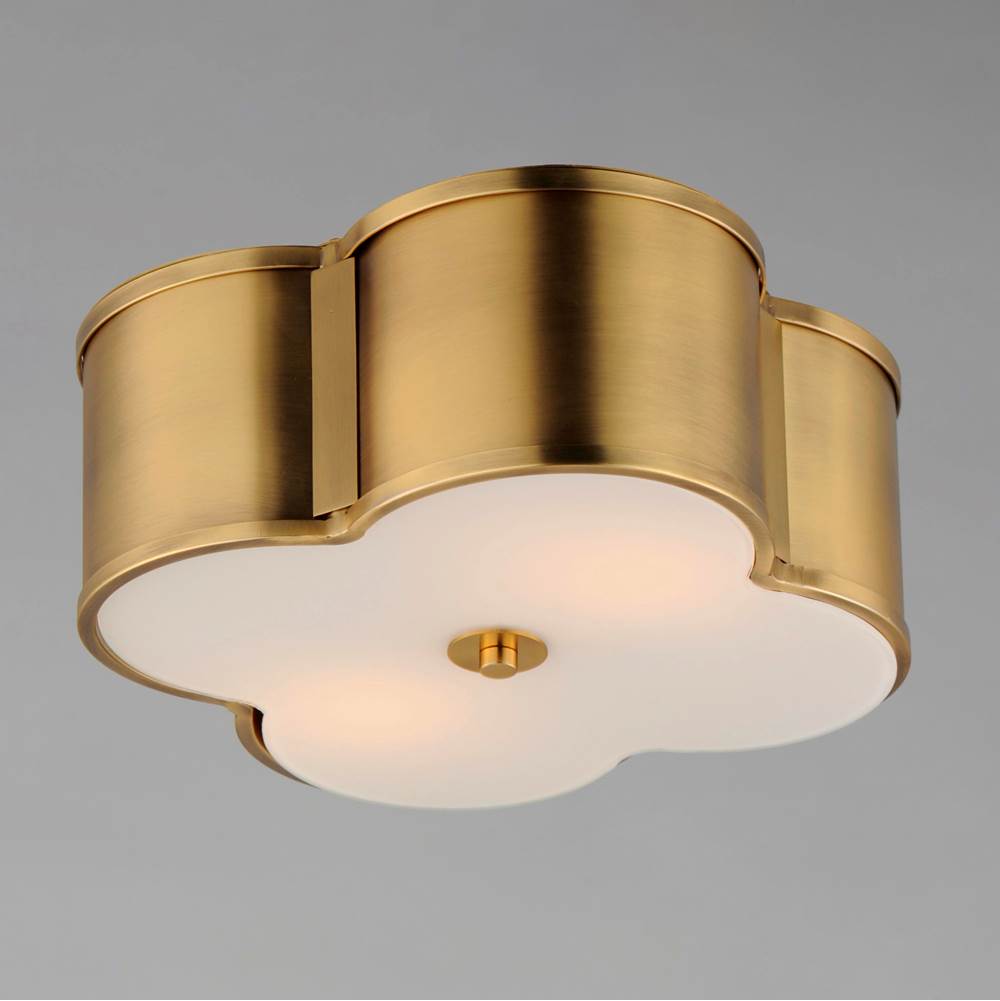 Maxim Lighting 12247WTNAB Natural Aged Brass Clover 2-light Flush Mount Image 2