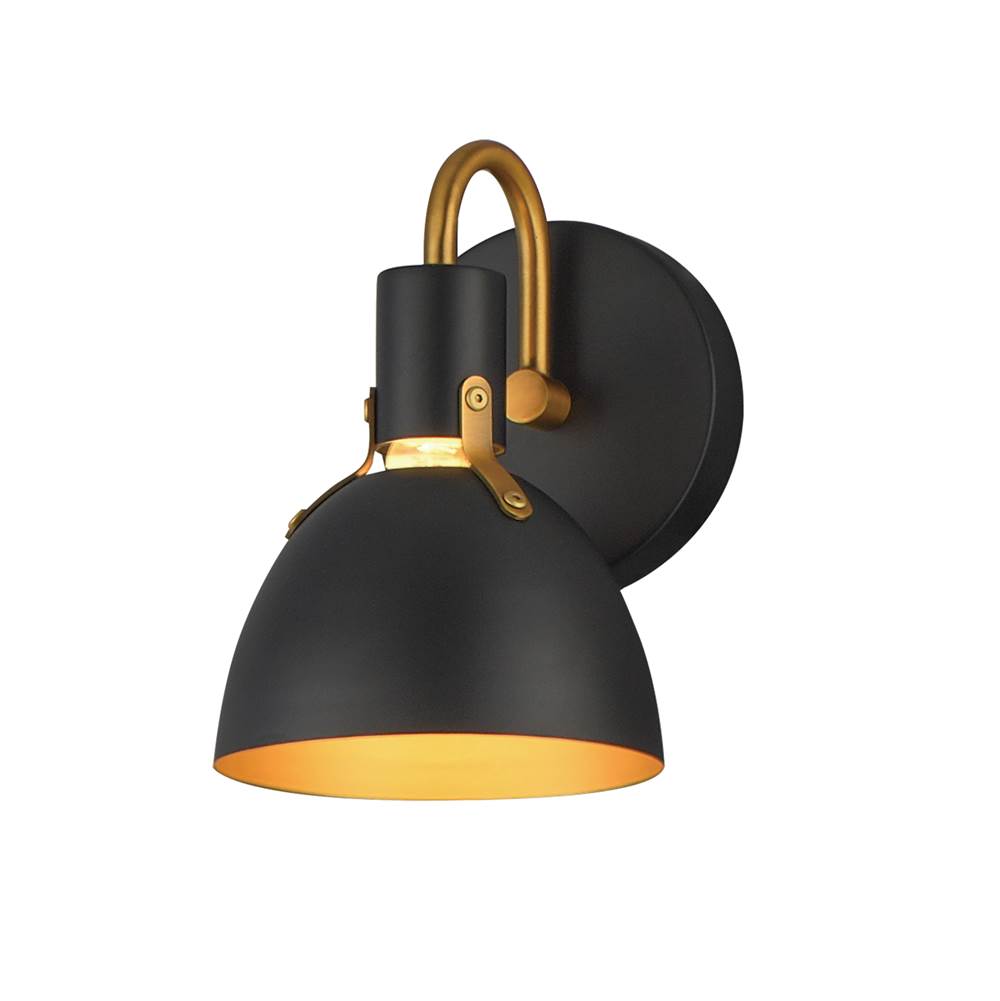 Maxim Lighting 12341BKAB Black,Antique Brass Dusk 1-light Wall Sconce Image 1